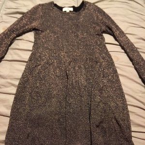 Kids black dress with gold glitter